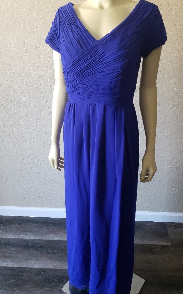 Black tie Oleg Cassini Royal Blue dress 6 Silk
